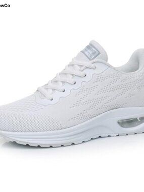 Cushioned Running Shoes Breathable Mesh Women's Athletic Lace-Up Sneakers